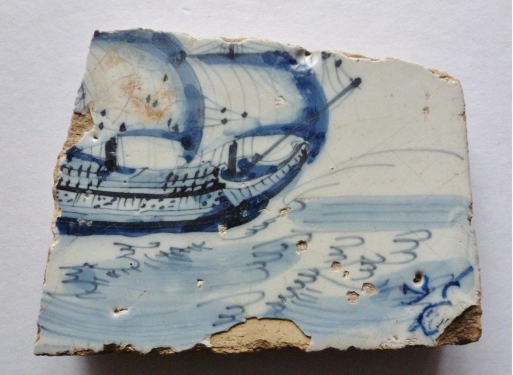 tegelscherf urk harlingen schip